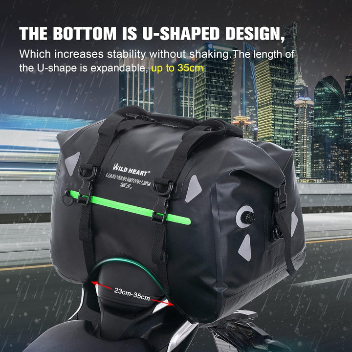 WILD HEART Motorrad-Rücksitztasche U-förmige wasserdichte Hecktasche 50L Motorradausrüstung Lokomoti