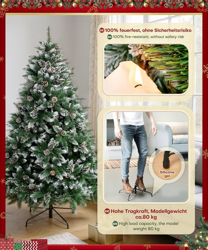 Yorbay künstlicher Weihnachtsbaum Tannenbaum mit Ständer 120cm-240cm für Weihnachten-Dekoration Mehr