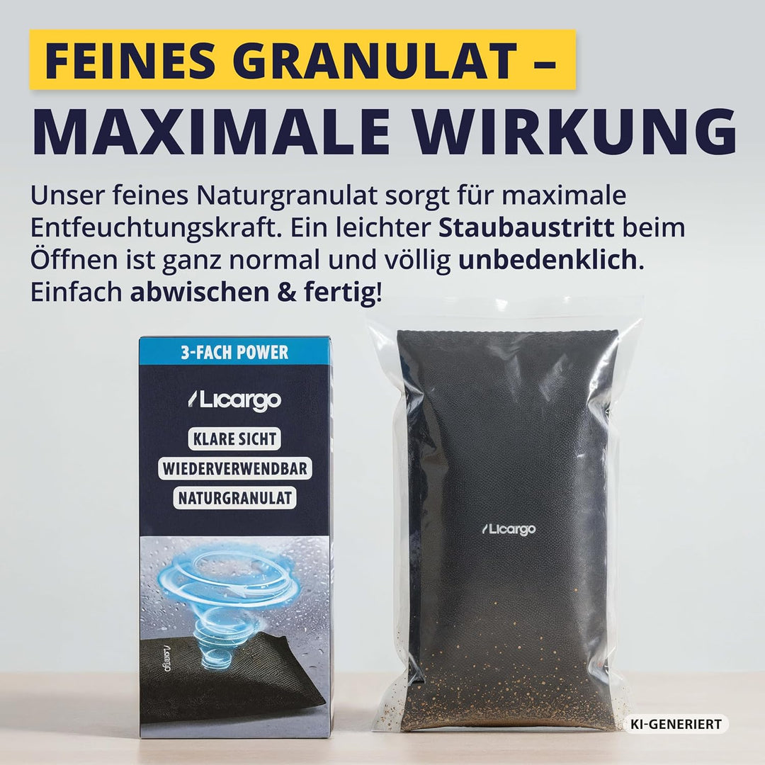LICARGO 2x Luftentfeuchter (1kg) - Auto Entfeuchter gegen beschlagene Autoscheiben - wiederverwendba