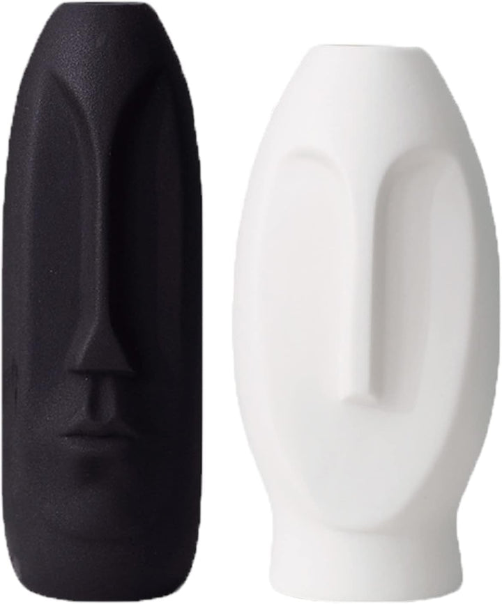 2er-Set Moderne Gesichts Blumenvase, Minimalism Abstrakte Vasen mit Gesichtsgestaltung, Dekorative m