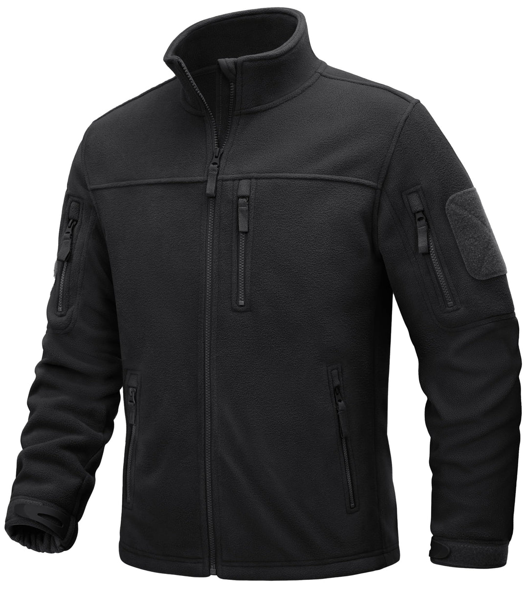 TACVASEN Herren Militär Outdoor Fleecejacke Warme Taktische Jacke Fleece Jacket XL Schwarz, XL Schwa