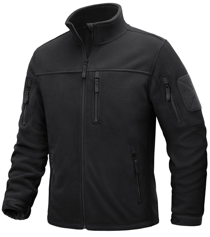 TACVASEN Herren Militär Outdoor Fleecejacke Warme Taktische Jacke Fleece Jacket, M Schwarz