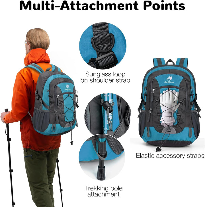 25L Wandernrucksack Damen Herren, Outdoor Rucksäcke Tagesrucksäcke, Wasserdichter Reiserucksack für