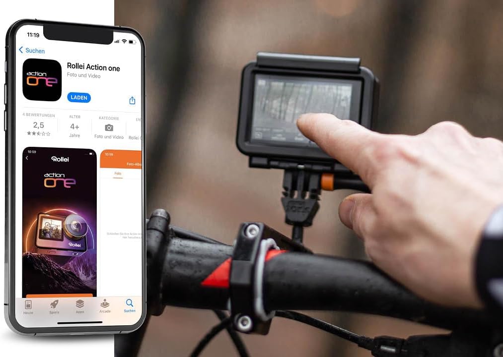 Rollei Action One Lite: Deine Action, Deine Perfektion! Erfasse 4K-Video, 20MP-Fotos mit 2 Displays,