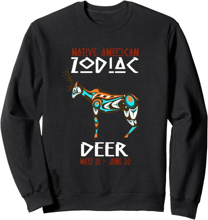 Native American Deer Astrologisches Zeichen Indianer Tierkre Sweatshirt