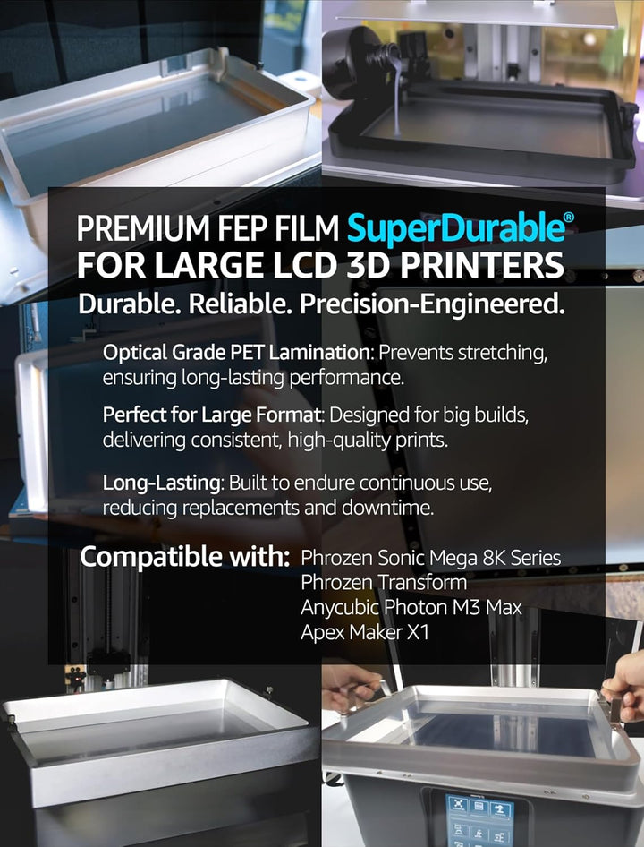 SuperDurable am strapazierfähigsten FEP (380mm x 280mm, 2 Blatt), x5 härter, Hergestellt in Korea 2