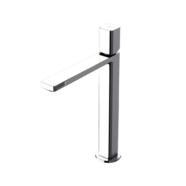 Mai & Mai Wasserhahn Bad Waschtischarmatur eckiges Design Badarmatur Silber Chrom 30,9cm hoch Wascht