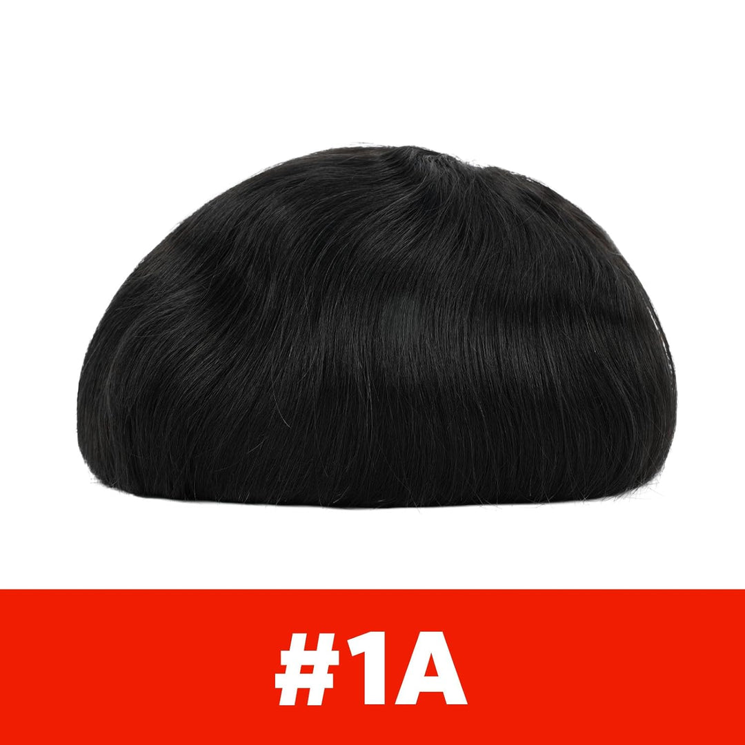 Lordhair Echthaar Toupet für Männer, 0,08 mm Dünnes Haut Haarteil Basisgrösse 8 x 10 Zoll Leichtes M