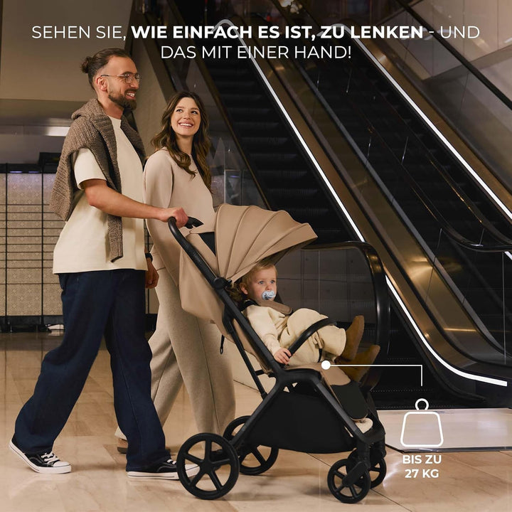 Kinderkraft LOOM Kompakter und leichter Buggy, automatisches Zusammenklappen, grosse pannensichere R