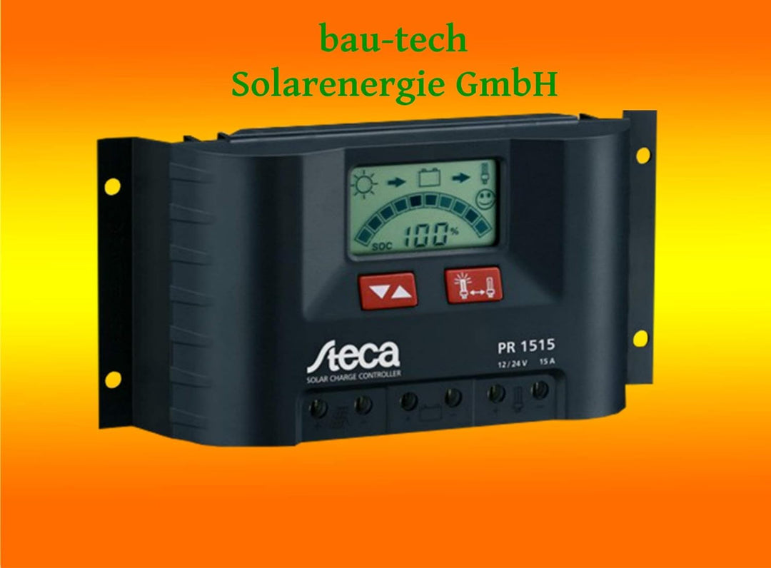 Steca PR1515 1515 Solarladeregler mit LCD Display und Lastausgang für 12 V Verbraucher bis 15 A