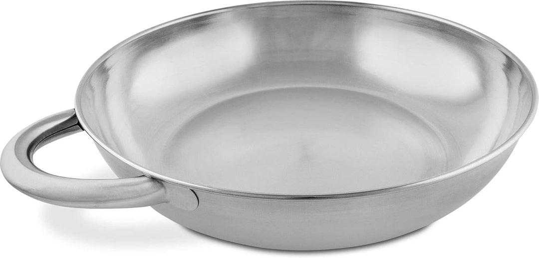 Camping Edelstahl Geschirrset 2X Besteckset + 2X Teller + 2X Tasse Silber mit Griff 23 cm, Silber mi