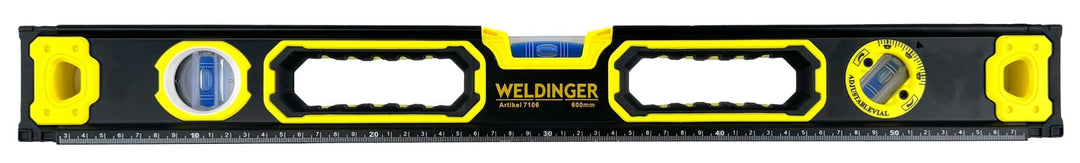 WELDINGER Wasserwaage 600 mm magnetisch Top View zwei Libellen, Wasserwaage 600 mm
