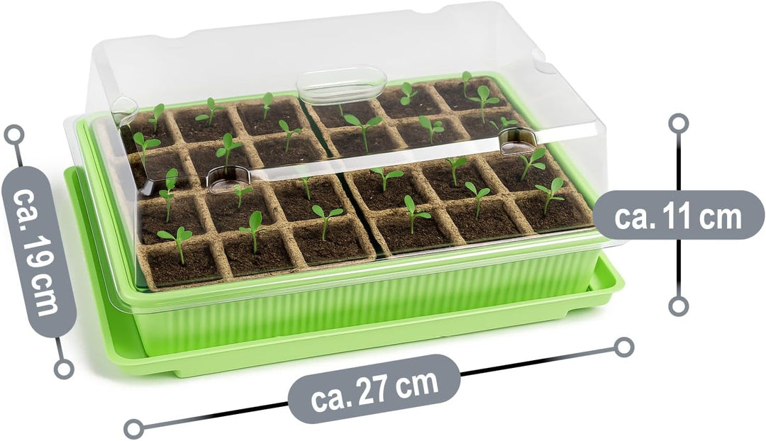 com-four® 6X Zimmergewächshaus zum Anzüchten von Pflanzen, Anzuchtset für 144 Pflanzen, Pflanzkasten