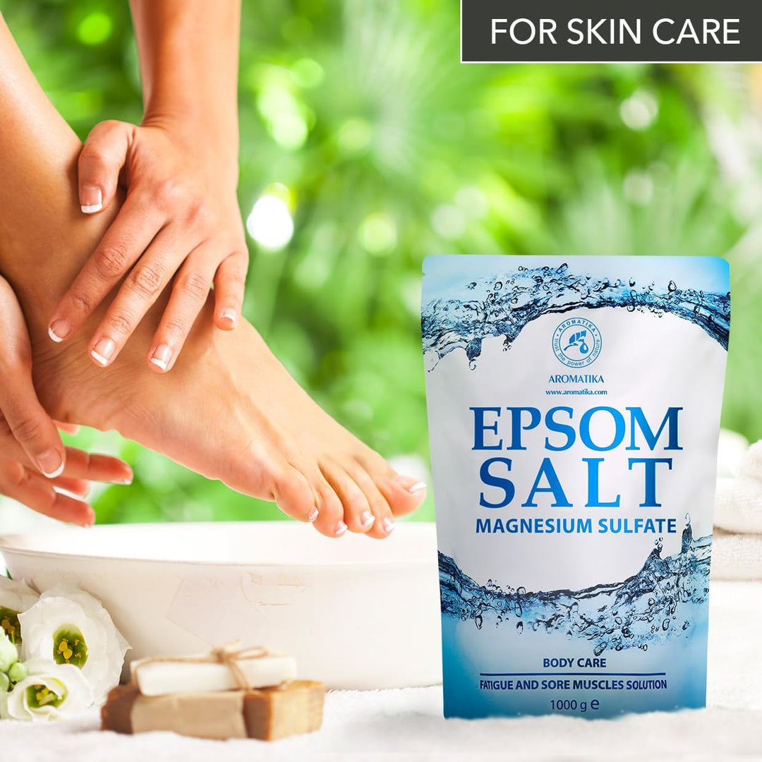 Epsom Salz Badesalz 1000g - 100% Natürliches Salz - Konzentrierte Magnesium quelle - Lindert Muskelk