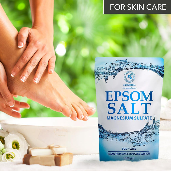 Epsom Salz Badesalz 1000g - 100% Natürliches Salz - Konzentrierte Magnesium quelle - Lindert Muskelk