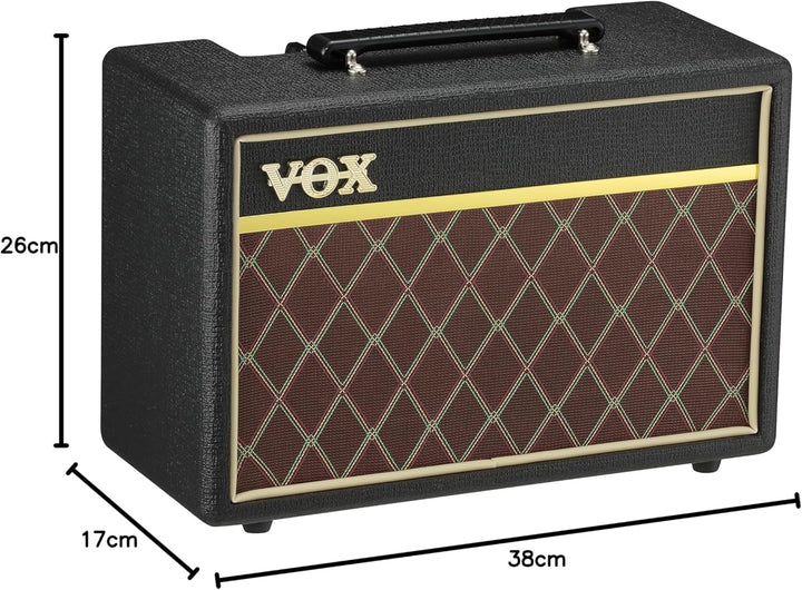Gitarrenverstärker Vox Pathfinder 10 W & RockJam Universeller tragbarer A-formiger Gitarrenständer f