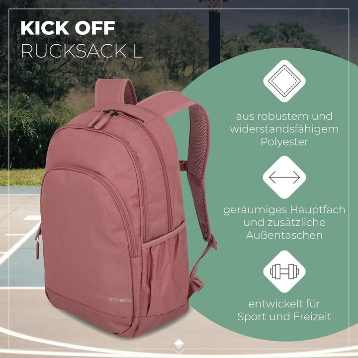 travelite Handgepäck Rucksack Grösse L erfüllt IATA Bordgepäck Mass, Gepäck Serie Kick Off: Praktisc