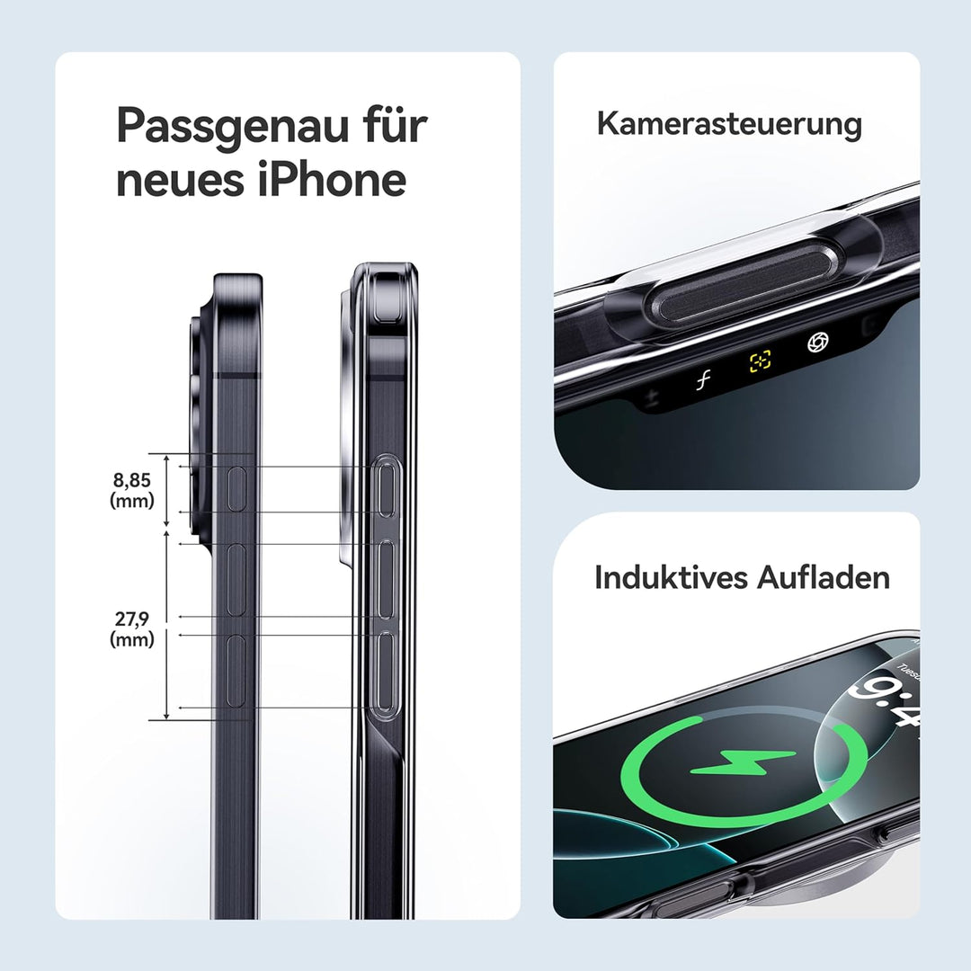 CASEKOO 2025 Neu Crystal Clear Speziell für iPhone 16 Pro Max Hülle [Nie Vergilbung] [Unzerstörbarer