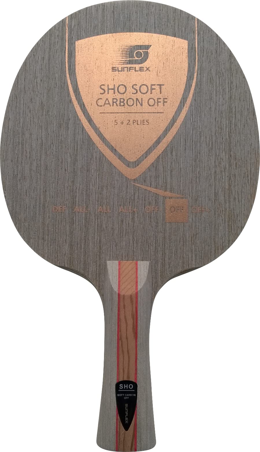 Sunflex SHO Soft Carbon Off Tischtennis-Holz | professionelles Offensiv Holz | 7 Furniere mit Carbon