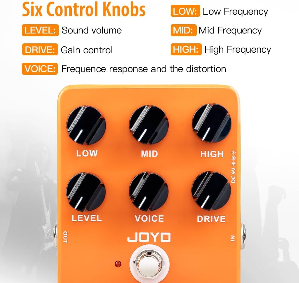 JOYO Overdrive Gitarreneffektpedal Verstärker Simulation Verzerrungspedal für E-Gitarre – Bypass (Ox