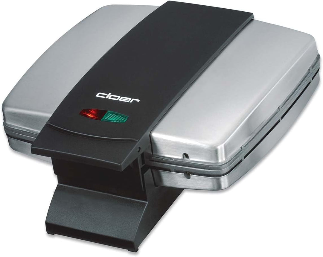 Cloer 6235 Sandwichmaker, 930 W, für 2 ganze Toast, Muschelform, optische Fertigmeldung, Kabelaufwic