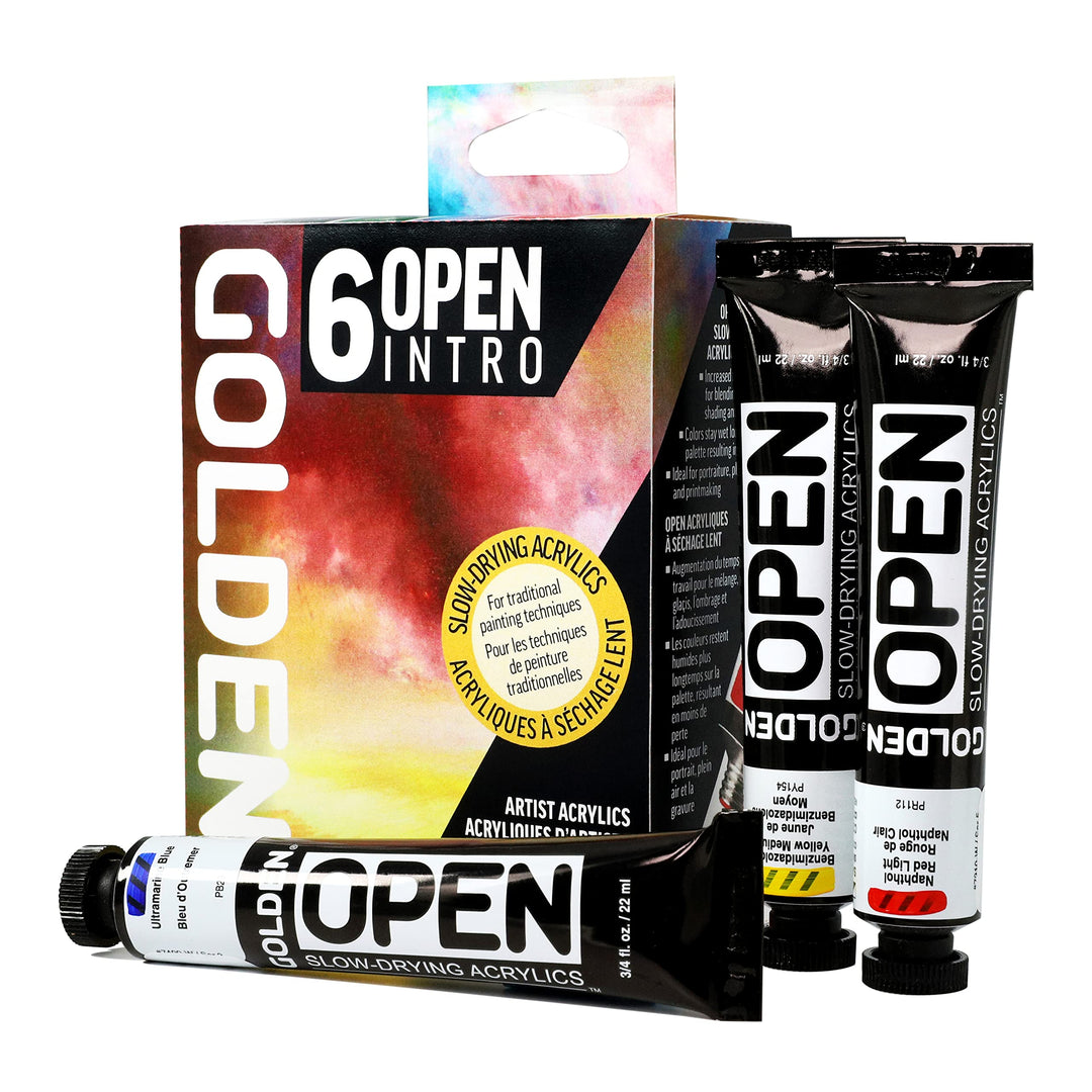 Golden Artist Colors, Offenes langsam trocknendes Acryl, 6-farbiges Intro-Set