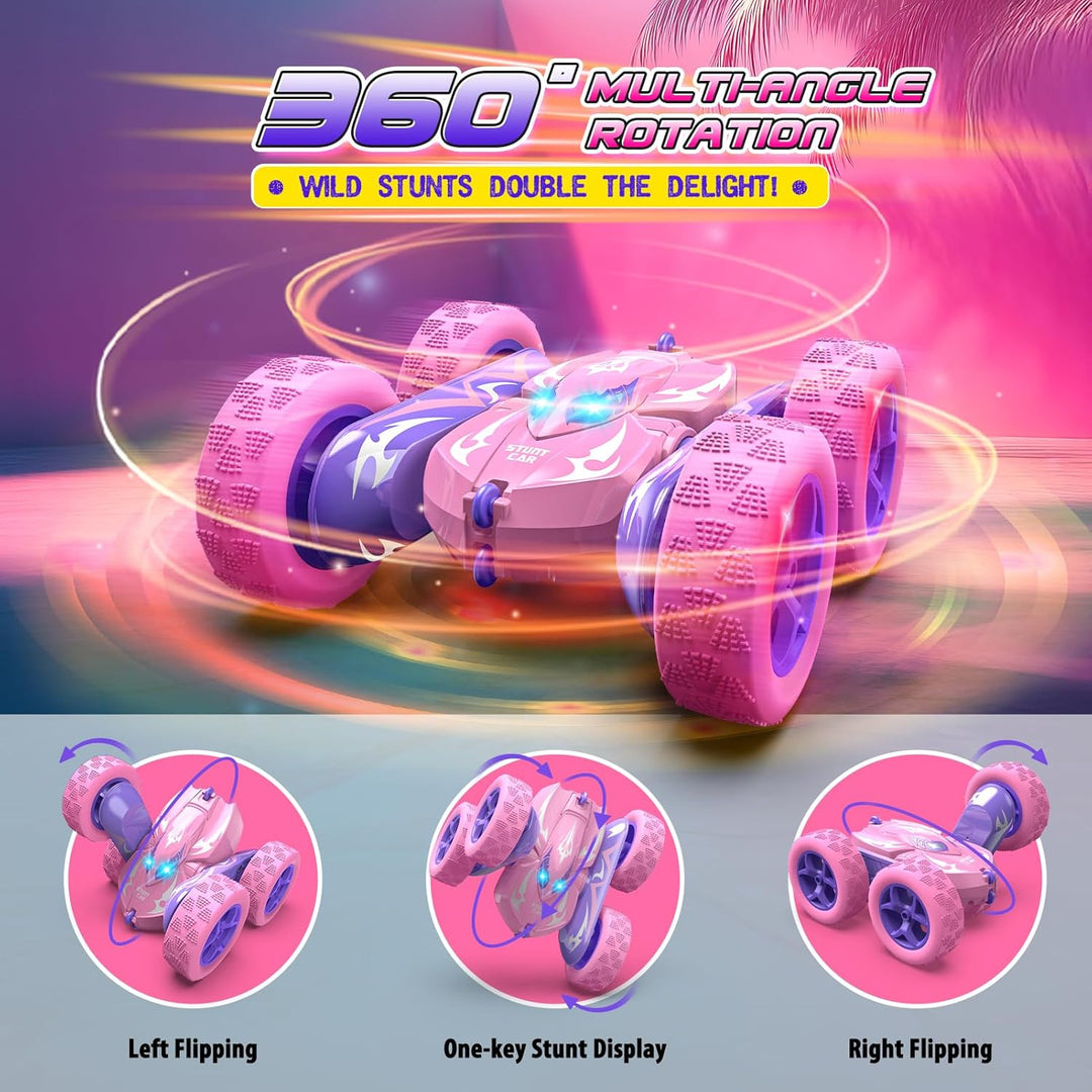 Dreamlandia Ferngesteuertes Auto, 2,4GHz RC Auto Weihnachten Geschenk Mädchen 3-9 Jahre, 360° Flip,