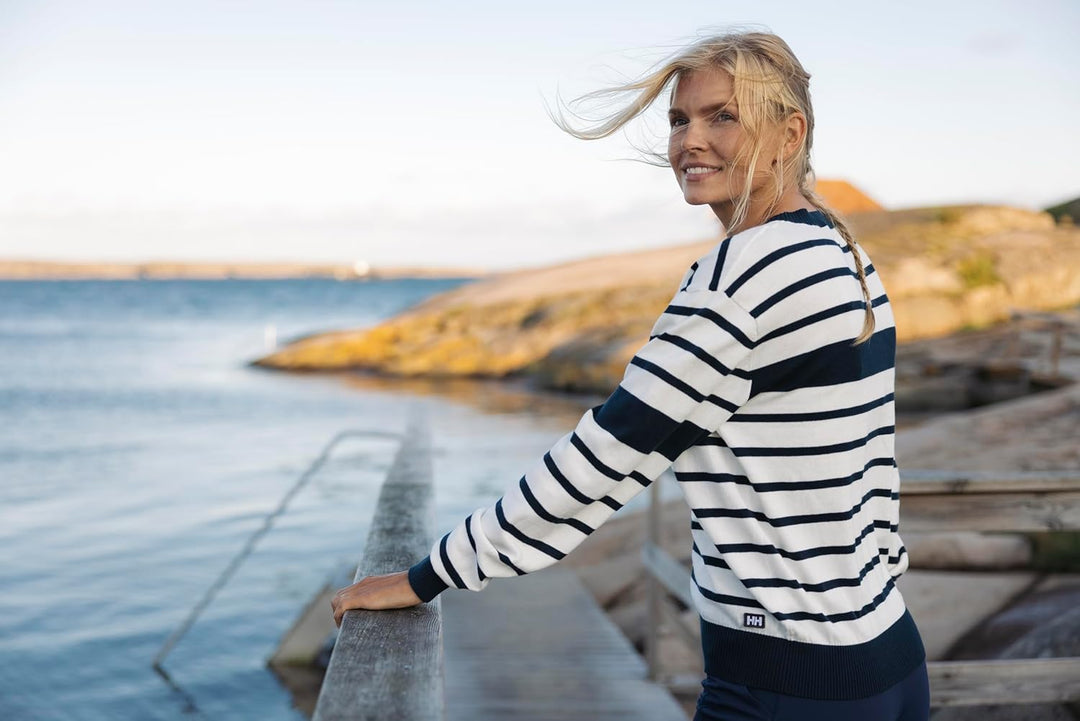 Helly Hansen Damen W Skagen Sweater 2.0 Pullover XL Marineblau Gestreift, XL Marineblau Gestreift
