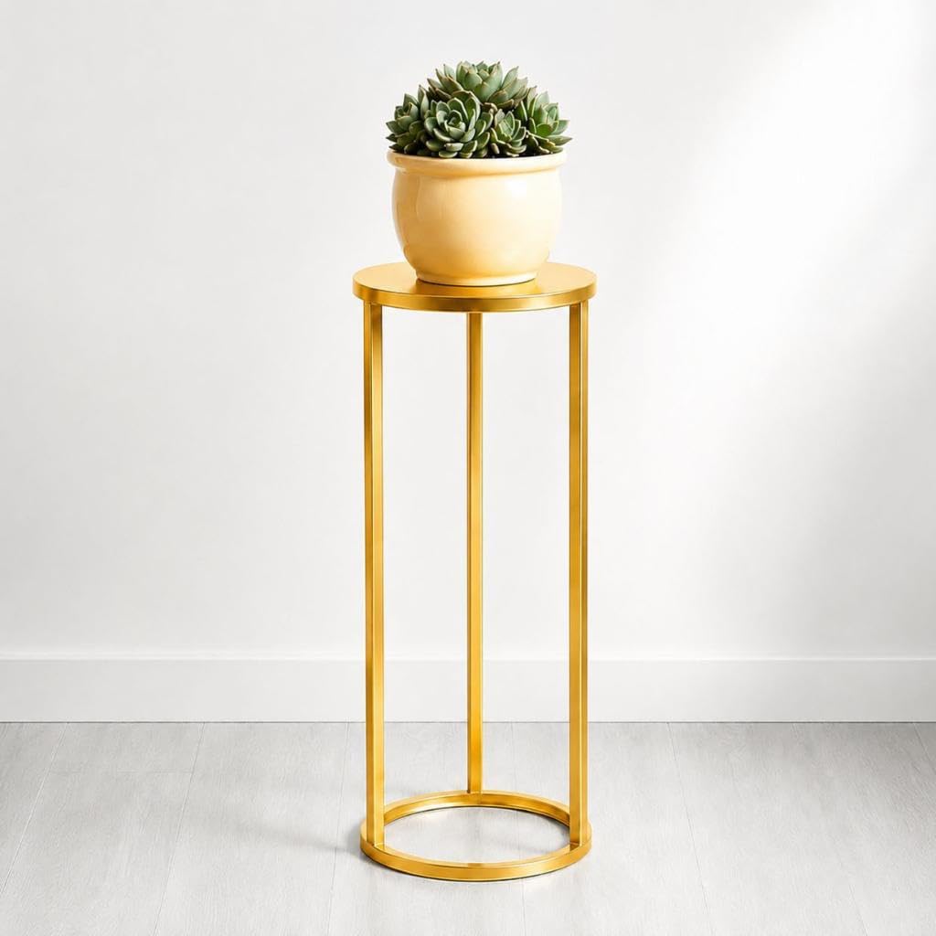 DanDiBo Blumenhocker Metall Gold Rund Blumenständer Beistelltisch 96510 Blumensäule Modern Pflanzens