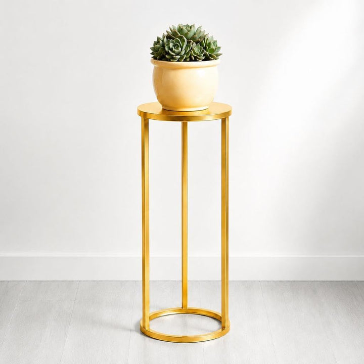 DanDiBo Blumenhocker Metall Gold Rund Blumenständer Beistelltisch 96510 Blumensäule Modern Pflanzens