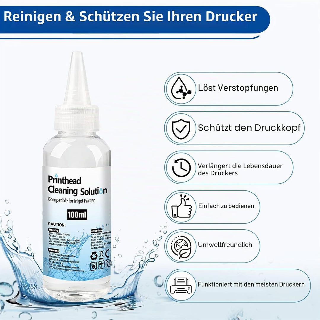 Druckkopfreinigungsset Düsenreiniger 200ml Druckkopfreinigungslösung Kompatibel mit HP Epson Canon S