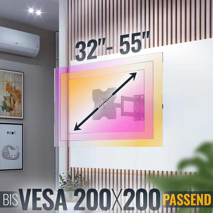 RICOO TV Wandhalterung Fernseher Schwenkbar Neigbar für 22-37 Zoll, Universal TV Halterung R02, Fern
