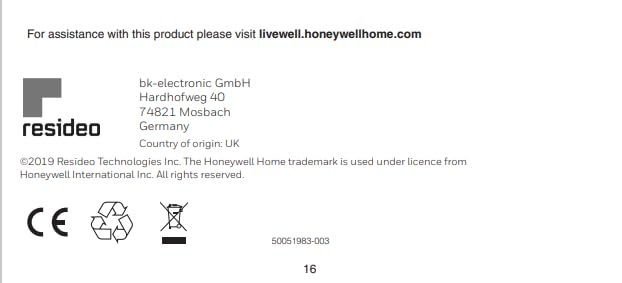 Honeywell Home THR842DEU DT2R Thermostat, White Drahtlos | Basic Drahtlos Weiss, Drahtlos | Basic Dr
