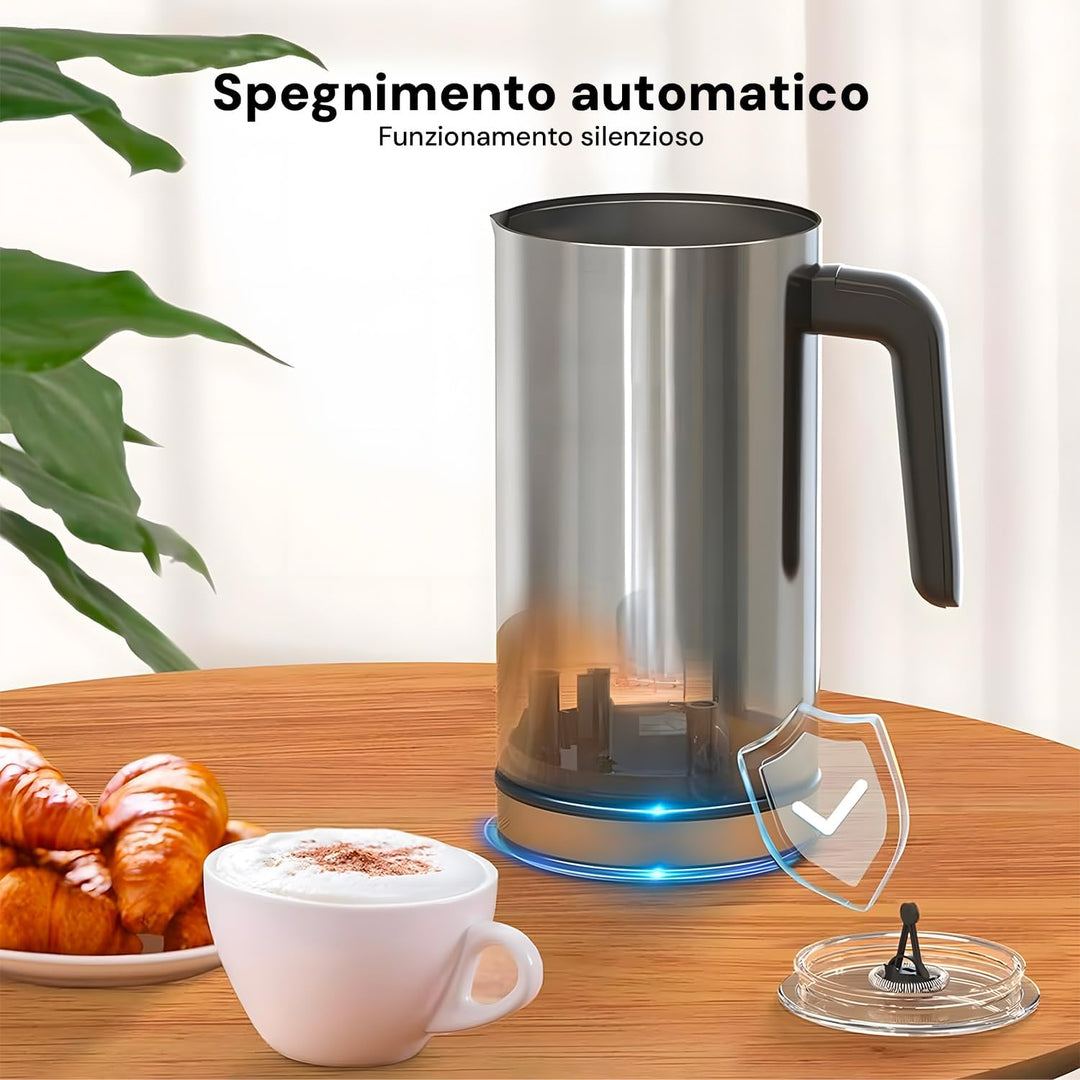 Avilia Elektrischer Milchaufschäumer mit Cappuccino-Funktion, leise 550 W, antihaftbeschichtet, abne