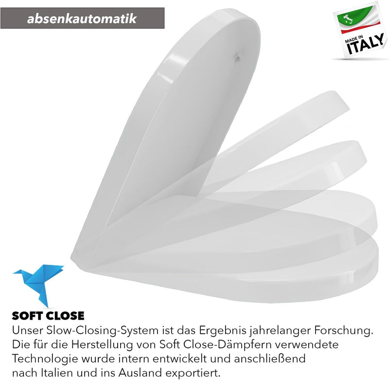 Clearfee Duroplast Premium WC-Sitz | Toilettendeckel antibakteriell | Softclose Absenkautomatik Klod