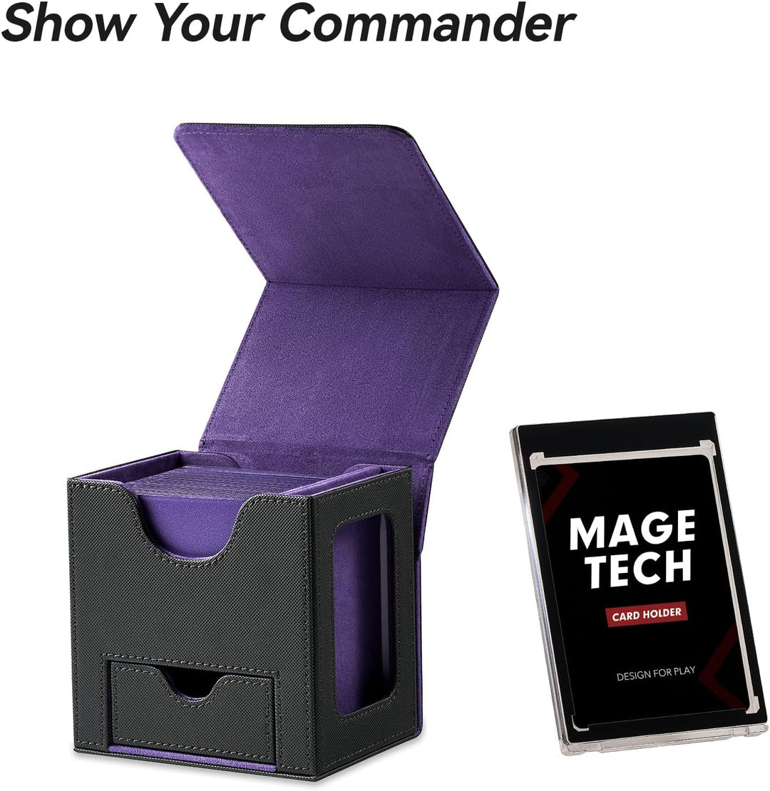 Commander Deckbox für MTG - Patentiertes Design, Commander Display, passt für 100 doppelt eingehüllt