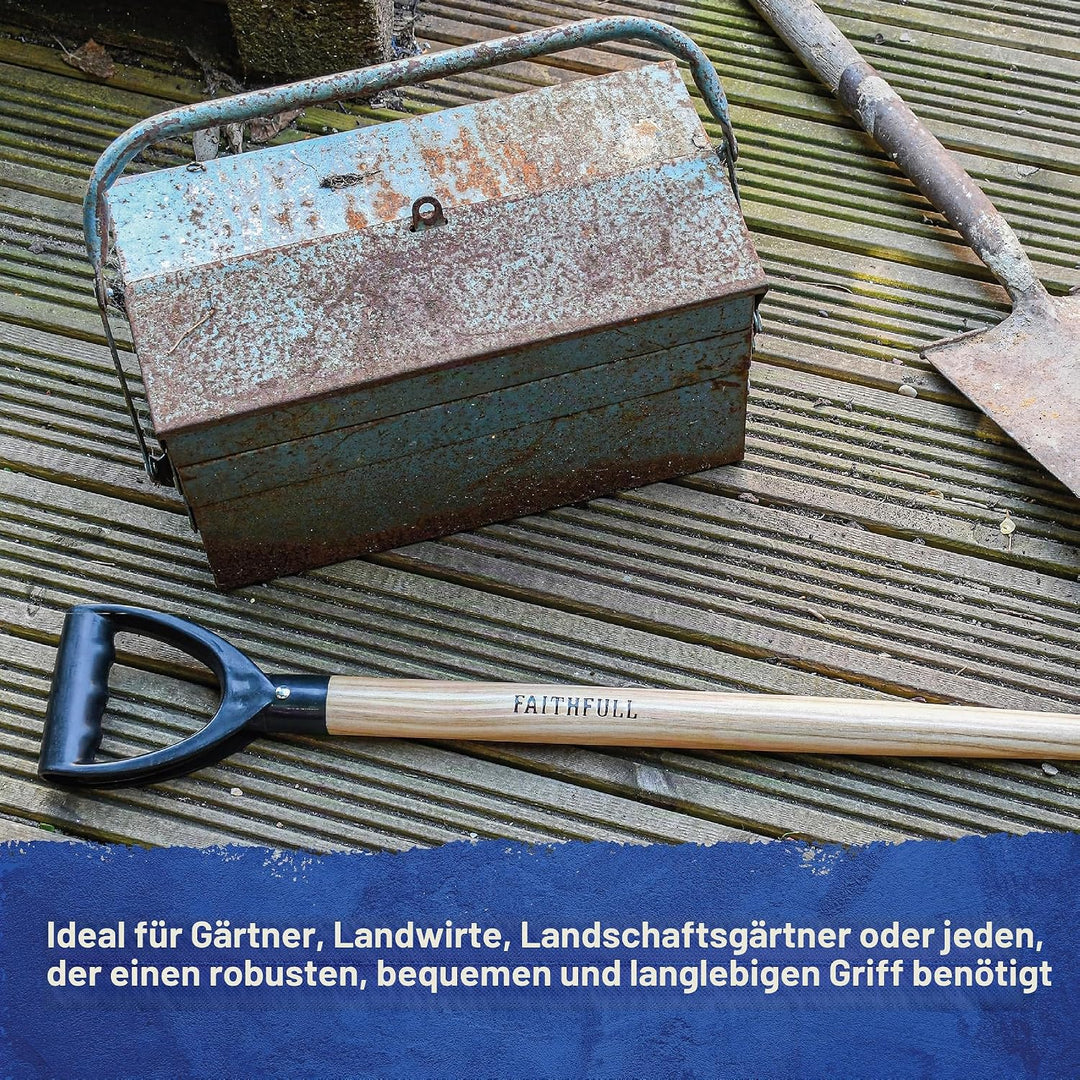 Faithfull Schaufelstiel aus Eschenholz mit Kunststoff-Griff, konusförmig, 71 cm