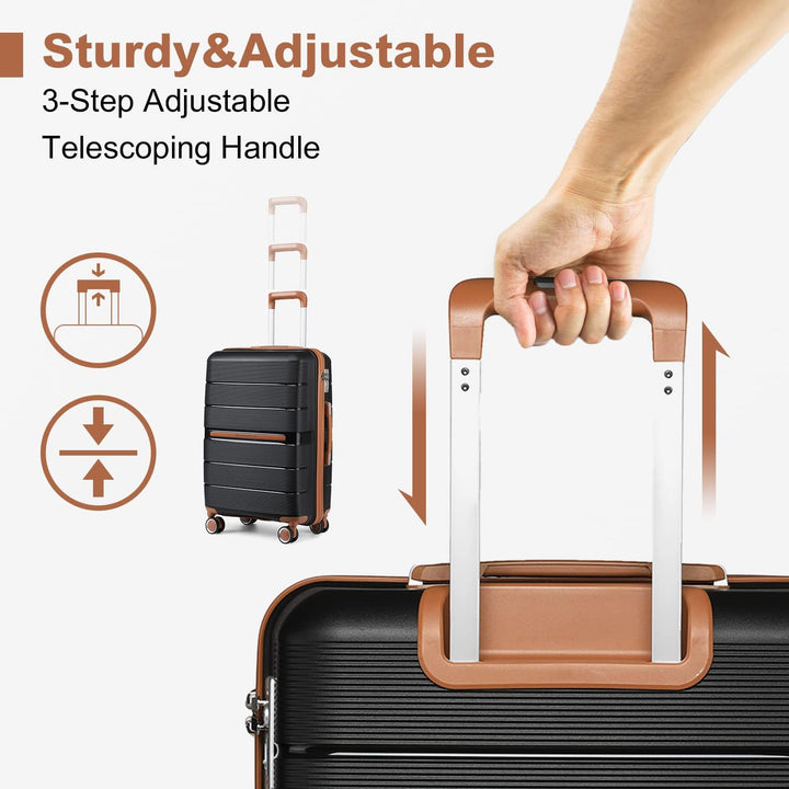 British Traveller Koffer Trolleys Set Hartschalenkoffer Reisekofferset 100% PP Handgepäck Rollkoffer