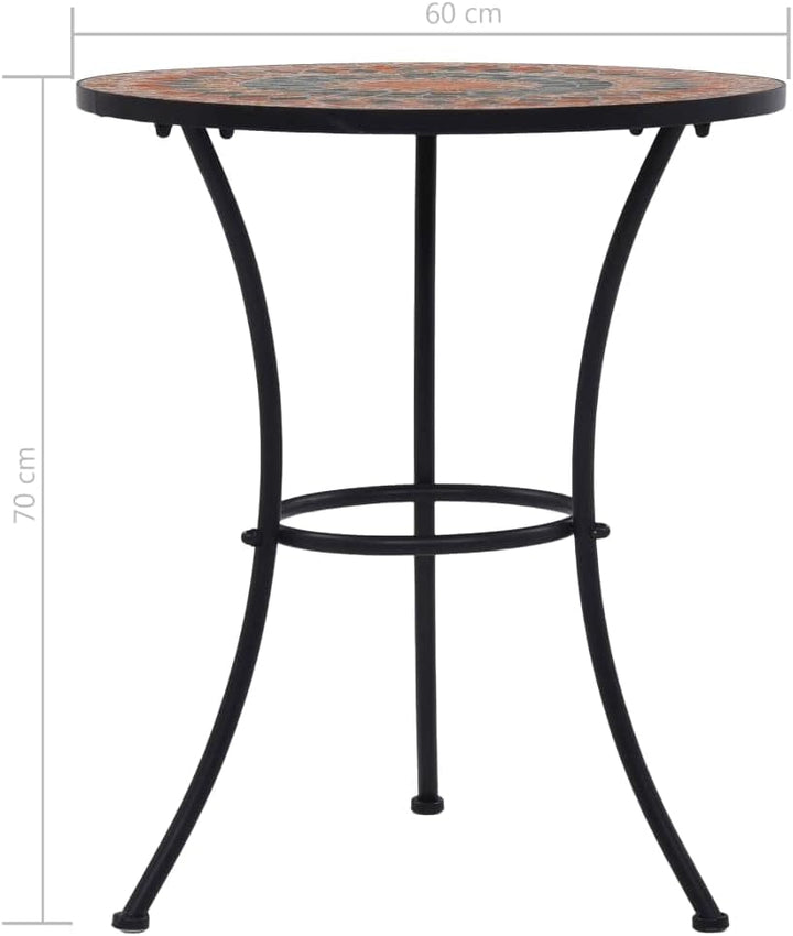 vidaXL Mosaik Bistrotisch Gartentisch Balkontisch Mosaiktisch Terrassentisch Tisch Beistelltisch Gar