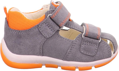 Superfit Baby Jungen FREDDY Sandalen 18 EU Hellgrau Orange 2510, 18 EU Hellgrau Orange 2510
