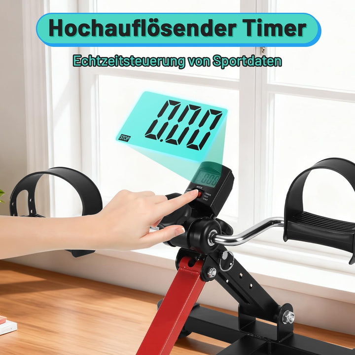 Mini Heimtrainer Bein- und Armtrainer mit LCD Display, Faltbares Fitnessgerät für Zuhause und Büro 3