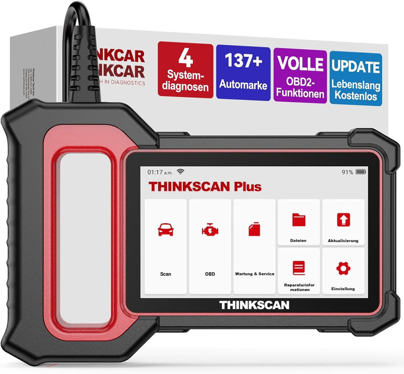 thinkcar OBD2 Diagnosegerät, Plus S5 Diagnosegerät Auto Mit Bluetooth & 4 Systemdiagnosen (Motor/SRS