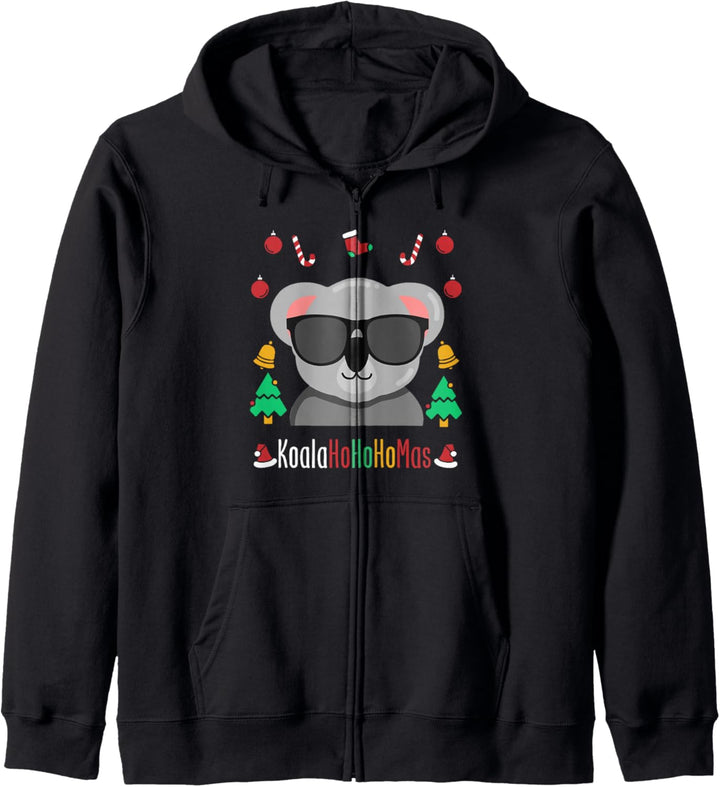 KoalaHoHoHoMas Koala mit Brille Weihnachten Koala Kapuzenjacke