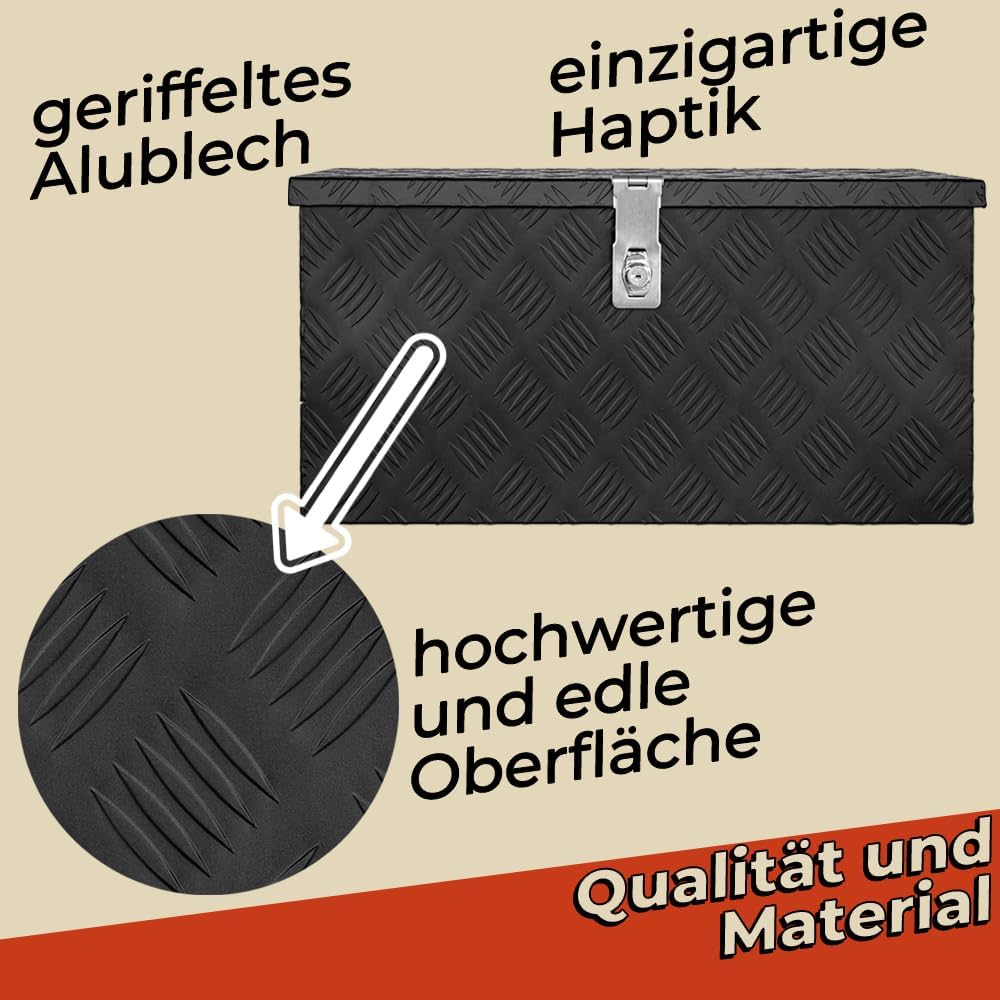 Trucky Truckbox Aluminium Abschliessbar Deichselbox Alu Kiste Anhängerbox | Modell Toolbox-1, 60x25x