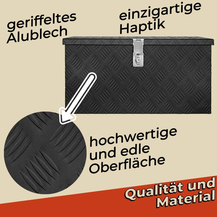 Trucky Truckbox Aluminium Abschliessbar Deichselbox Alu Kiste Anhängerbox | Modell Toolbox-1, 60x25x