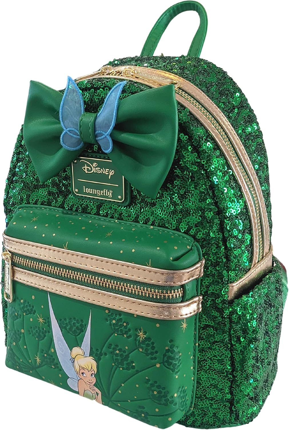 Loungefly Tinkerbell Mini-Schultertasche, mit Pailletten, Grün, Grün