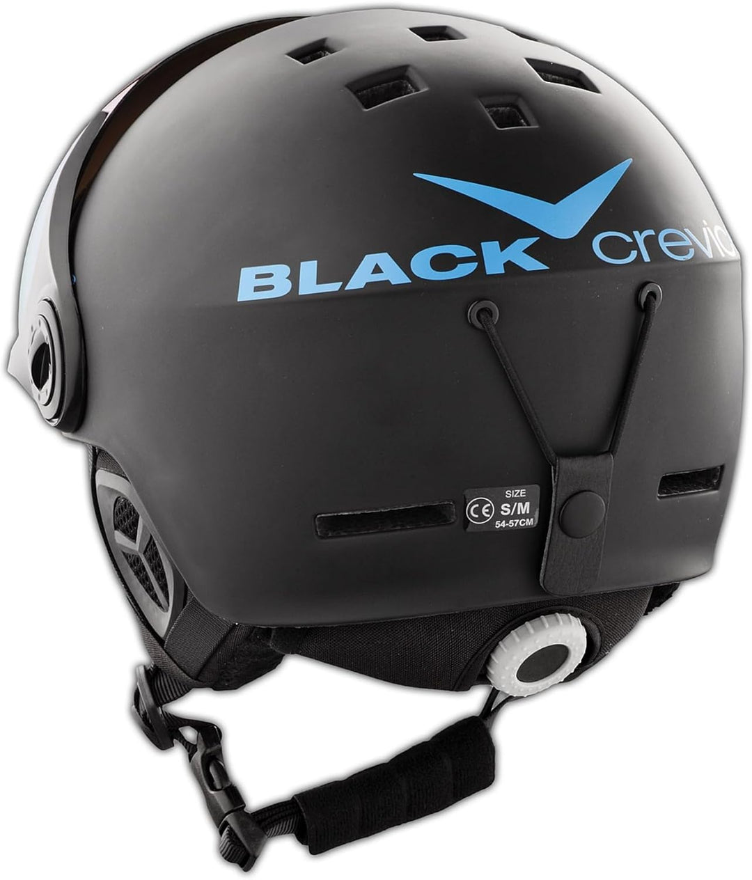 Black Crevice Skihelm Saalbach I Skihelm mit Visier im Pilotenstyle I Skihelm Herren & Damen inkl. S