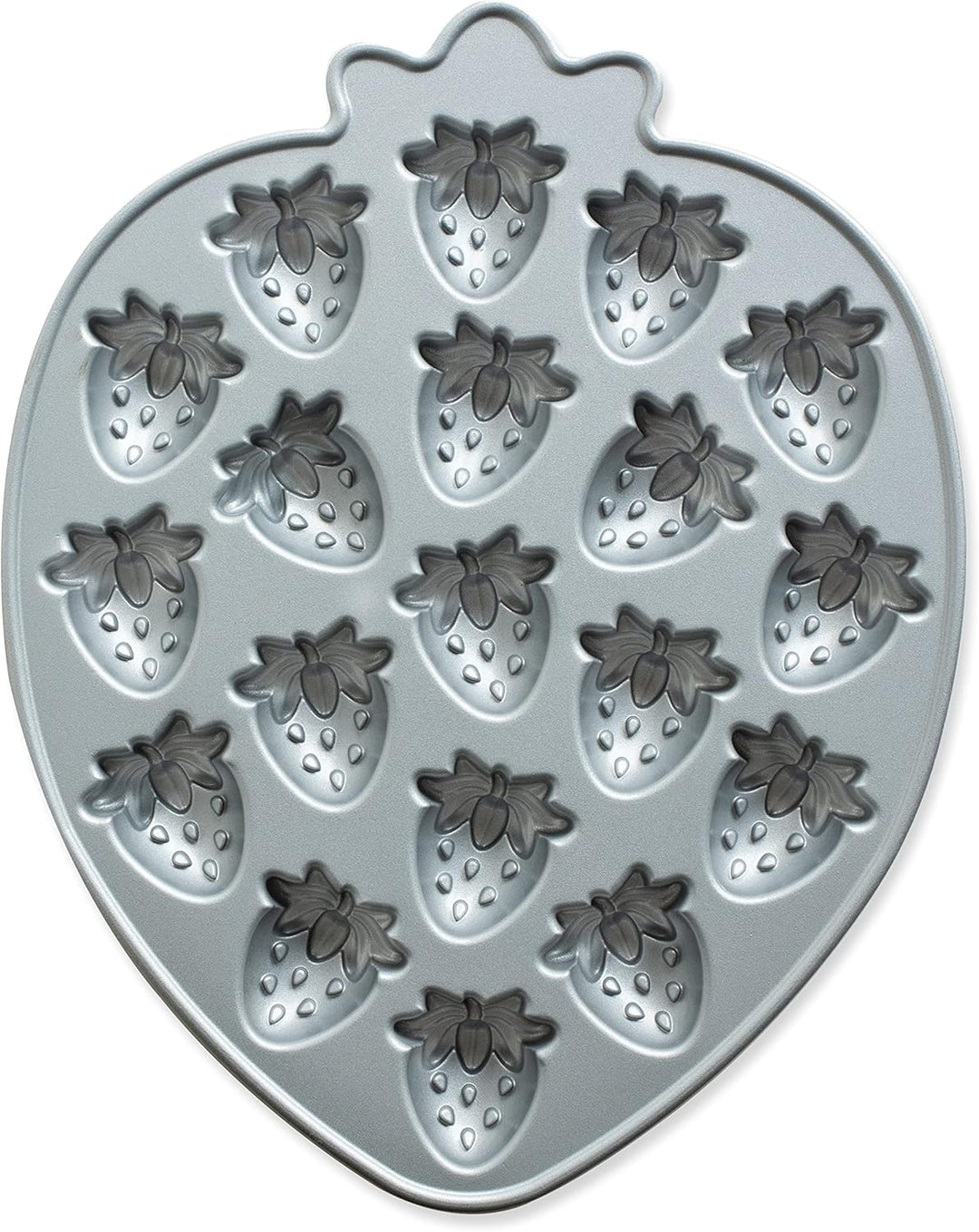 Nordic Ware Strawberry Patch Bites Pfanne, Aluguss Kuchenform mit Obstmotiv, Antihaft-Pfanne, Farbe: