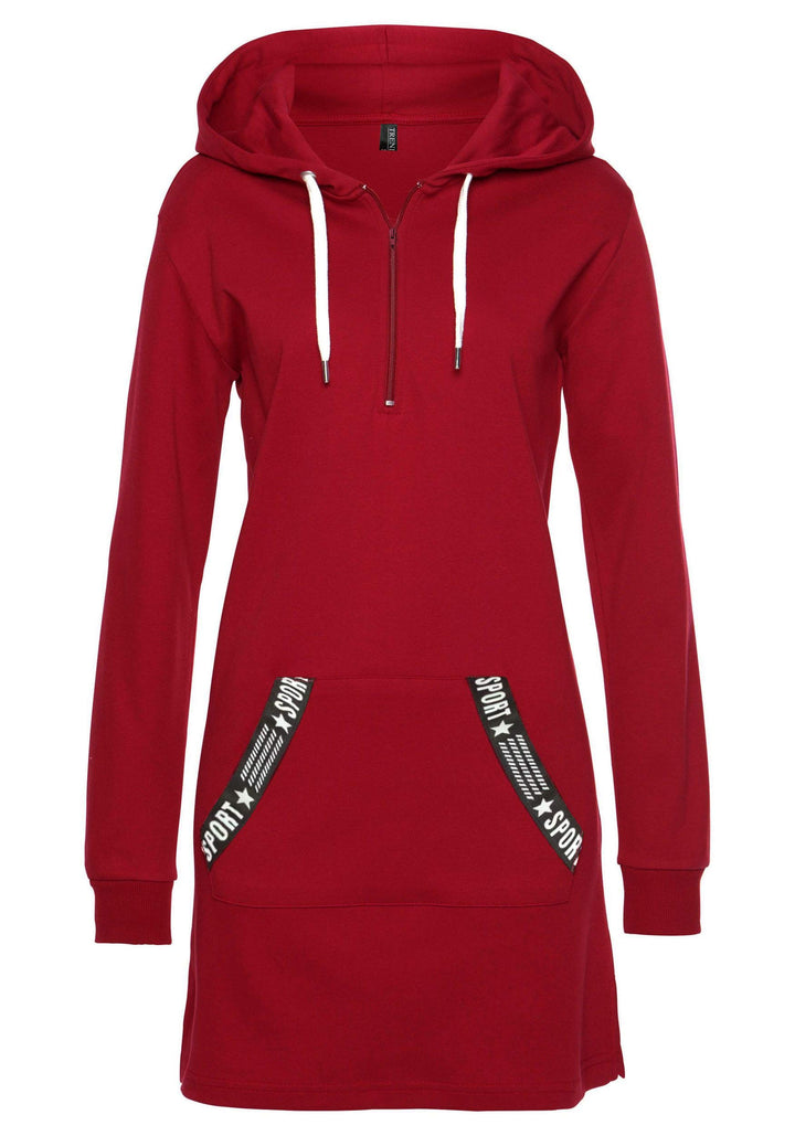 TrendiMax Damen Hoodie Kleid Herbst Langarm Sweatshirts Kapuzenpullover Streetwear Jumper Pullover M
