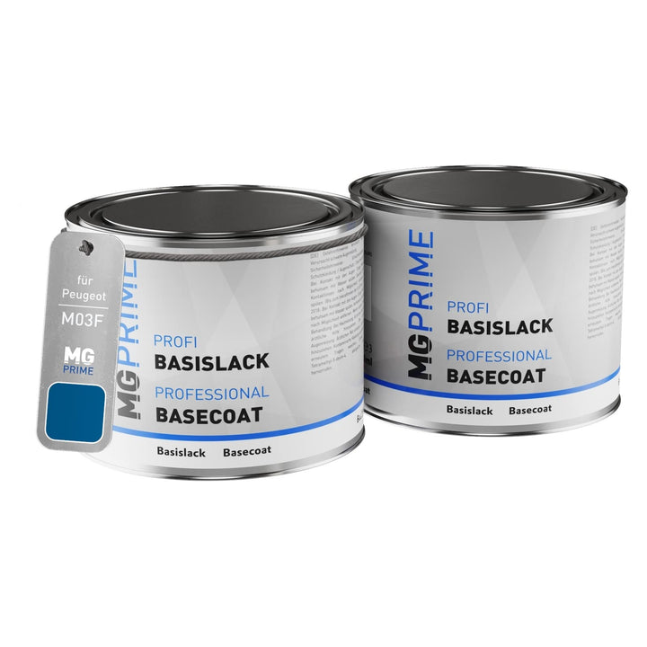 Autolack Set Dose spritzfertig für Peugeot M03F Bleu Recife Nacre Metallic/Poseidon Blau Metallic Gr